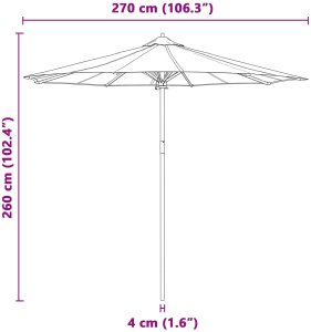 vidaXL Parasol Ogrodowy Kremowy 270x260 cm Bamboo 7