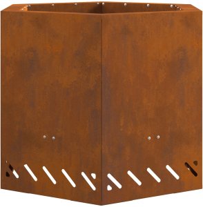 Palenisko ogrodowe vidaXL Ognisko Bezdymne Sześciokątne 58x58x51 cm Stal Wietrzejąca 2