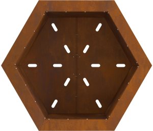 Palenisko ogrodowe vidaXL Ognisko Bezdymne Sześciokątne 58x58x51 cm Stal Wietrzejąca 6