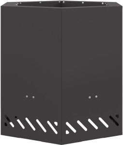 Bezdymny Piec Ogniskowy Sześciokątny Czarny 48x48x51 cm Stal 2