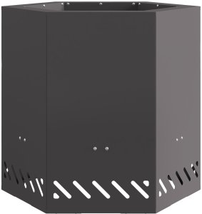 Bezdymny Piec Ogniskowy Sześciokątny Czarny 48x48x51 cm Stal 4