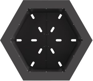 Bezdymny Piec Ogniskowy Sześciokątny Czarny 48x48x51 cm Stal 5