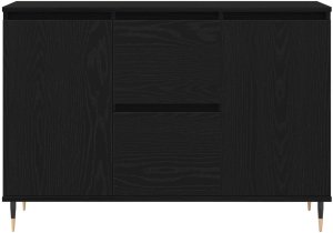 Szafka z drzwiami i szufladami Czarny Dąb 101,5x35x70 cm 6