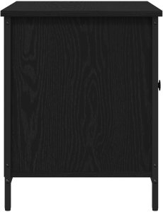 Szafka na telewizor Czarny Dąb 80x40x50 cm Z drewna inżynieryjnego i stali 7