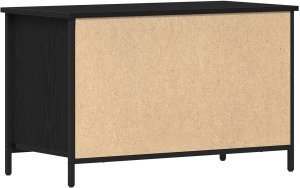 Szafka na telewizor Czarny Dąb 80x40x50 cm Z drewna inżynieryjnego i stali 8