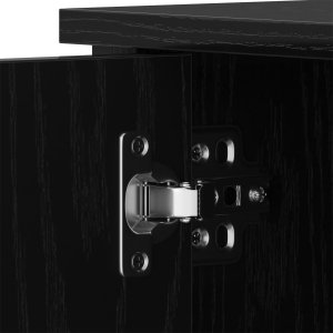 Szafka na telewizor Czarny Dąb 80x40x50 cm Z drewna inżynieryjnego i stali 9