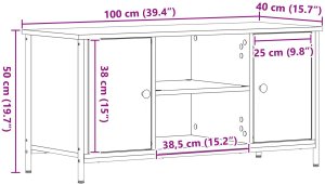 vidaXL Stolik Na Telewizor Stare Drewno 100x40x50 cm 10
