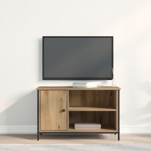 vidaXL Szafka na telewizor z dębu rzemieślniczego 80x40x50 cm i stali 4