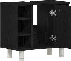 vidaXL Szafka Łazienkowa Czarny Dąb 60x32x54 cm z Drewna Inżynieryjnego 5