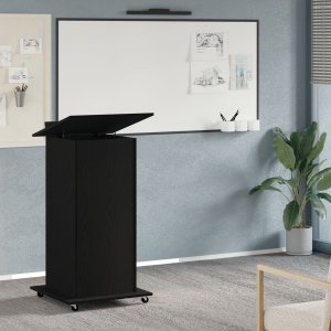 Podium z kółkami Czarne Drewno inżynieryjne 1