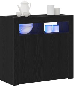 vidaXL Szafka z oświetleniem LED, czarny dąb, 80x35x75 cm 3