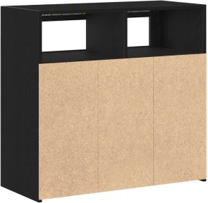 vidaXL Szafka z oświetleniem LED, czarny dąb, 80x35x75 cm 4