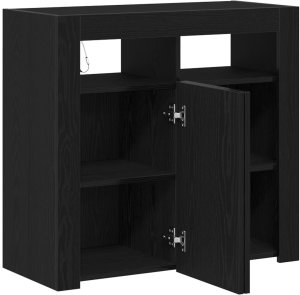 vidaXL Szafka z oświetleniem LED, czarny dąb, 80x35x75 cm 5