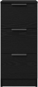 Czarny Dębowy Kredens 30x30x70 cm Wykonany z Drewna Inżynieryjnego 7