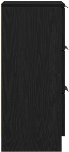Czarny Dębowy Kredens 30x30x70 cm Wykonany z Drewna Inżynieryjnego 8