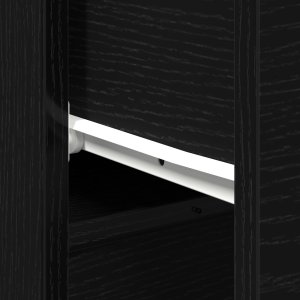 Czarny Dębowy Kredens 30x30x70 cm Wykonany z Drewna Inżynieryjnego 9