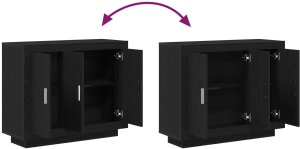 Szafka Nocna Czarny Dąb 92x35x75 cm Drewno Inżynieryjne 2