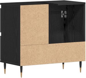 vidaXL Szafka pod umywalkę Czarny Dąb 65x33x60 cm Drewno inżynieryjne 5