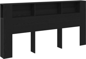 vidaxl Wezgłowie Szafa Czarny Dąb 200x18,5x104,5 cm 3
