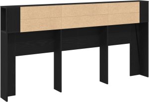 vidaxl Wezgłowie Szafa Czarny Dąb 200x18,5x104,5 cm 5