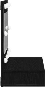 vidaXL Szafka z lustrem LED w czarnym dębie - 90x31,5x62 cm 6
