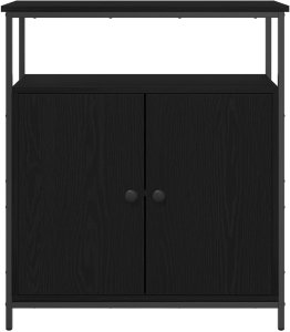 Szafka Czarna Dąb 70x30x80 cm Włókno inżynieryjne 5