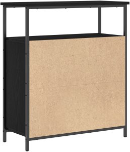 Szafka Czarna Dąb 70x30x80 cm Włókno inżynieryjne 6