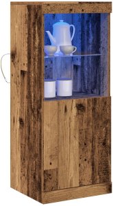 Szafka z oświetleniem LED Stary drewniany 41x37x100 cm 2