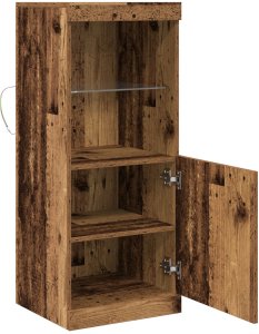 Szafka z oświetleniem LED Stary drewniany 41x37x100 cm 4