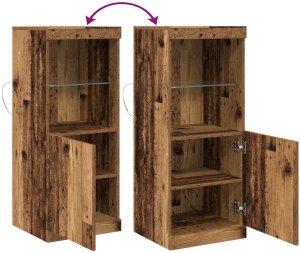 Szafka z oświetleniem LED Stary drewniany 41x37x100 cm 9