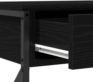 Stolik Konsolowy Czarny Dąb 100x28x75 cm Drewno Inżynieryjne i Stal 9