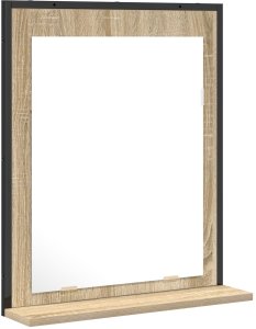 Lustro vidaXL Lustro łazienkowe z półką Sonoma Oak 50x12x60 cm 2