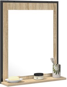 Lustro vidaXL Lustro łazienkowe z półką Sonoma Oak 50x12x60 cm 3