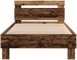 vidaXL Łóżko z oświetleniem LED Stary drewniany 75x190 cm Drewno inżynieryjne 6