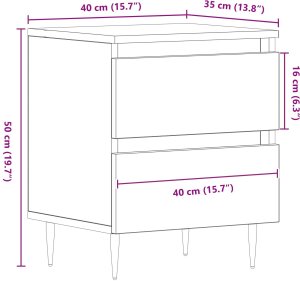 vidaXL Szafka nocna Stare drewno 40x35x50 cm Drewno inżynieryjne 11