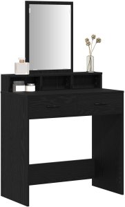 Toaletka Czarny dąb MDF i szkło 79 x 41 x 140 cm Toaletka 3