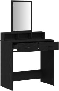 Toaletka Czarny dąb MDF i szkło 79 x 41 x 140 cm Toaletka 5