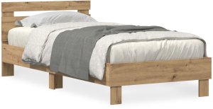 Ramka łóżka z oświetleniem LED Dąb Artisan 100x200 cm 3