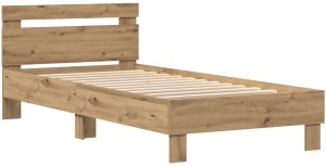 Ramka łóżka z oświetleniem LED Dąb Artisan 100x200 cm 5