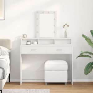 Toaletka Biała MDF 100 x 41 x 140 cm Toaletka Prostokątna 1