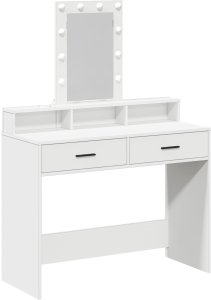 vidaXL Toaletka Biała MDF 100 x 41 x 140 cm Toaletka Prostokątna 2