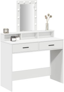 vidaXL Toaletka Biała MDF 100 x 41 x 140 cm Toaletka Prostokątna 3