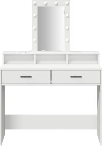 vidaXL Toaletka Biała MDF 100 x 41 x 140 cm Toaletka Prostokątna 5