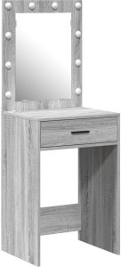 vidaXL Toaletka z lampkami LED Szary Sonoma 50x41x135 cm 2