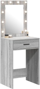 vidaXL Toaletka z lampkami LED Szary Sonoma 50x41x135 cm 3