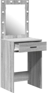 vidaXL Toaletka z lampkami LED Szary Sonoma 50x41x135 cm 4