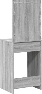 vidaXL Toaletka z lampkami LED Szary Sonoma 50x41x135 cm 7