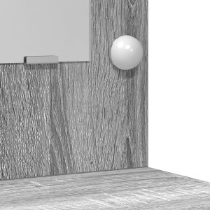 vidaXL Toaletka z lampkami LED Szary Sonoma 50x41x135 cm 9