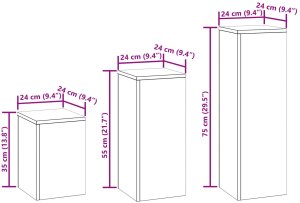Stojaki na rośliny na zewnątrz Filary 3 szt. Biała Stal 11