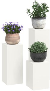 Stojaki na rośliny na zewnątrz Filary 3 szt. Biała Stal 3